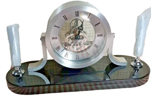 CLOCK DESK 2 Pen Holders Skeleton or Mantel & Things Remembered - Heavy Casing - Picture 1 of 14