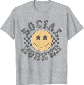 Retro Social Worker Caseworker Public Servant Social Work T-Shirt - Picture 1 of 4