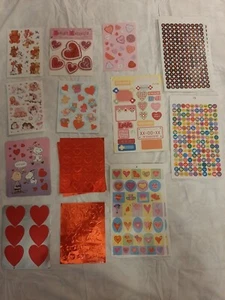 41 Sheet Lot Of Vintage Valentines Hallmark America Greetings & Other  Stickers - Picture 1 of 4