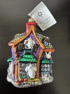 Christopher Radko 1999 Halloween Ornament "HOWL MANOR'' 99-299-0 Ghost Black Cat - Picture 1 of 16