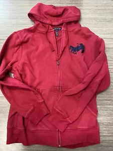 Hang Ten Hoodie Full-zip Unisex Adult Medium M Embroidered GUC RED - Picture 1 of 5