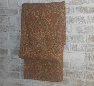 Paisley Masculine Earthy Drapery Panels ×3 Flocked Versatile - Picture 1 of 5