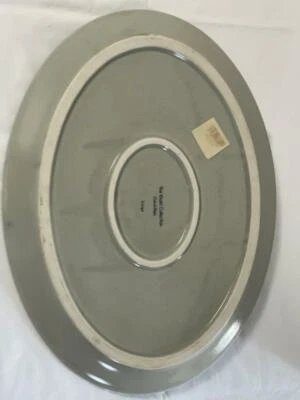 Vajilla de gres Calvin Klein caqui carga salvia 15 pulgadas plato ovalado nueva Foto 1 de 4