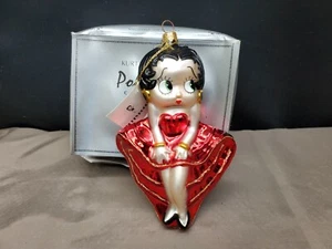 Kurt Adler Betty Boop Weihnachtsschmuck im roten Kleid, kommt im Karton - Bild 1 von 7