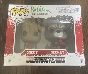 Funko Pop Marvel Bobblers Groot Rocket Exclusive MCU Guardians of Galaxy Corps - Picture 1 of 4