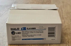 (18 Qty) HALO Recessed TL410WH 4" White Reflector Acrylic Frost Lens White Ring - Picture 1 of 3