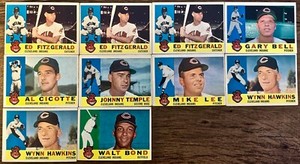 Topps 1960. Cleveland Indians, Johnny Temple Mike Lee Wynn Hawkins Walt Bond— 10