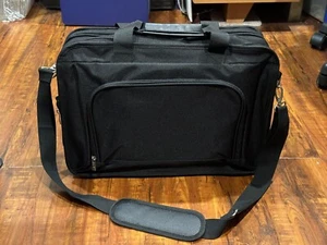 Soren Black Canvas Briefcase Messenger Security Fast Pass Laptop Bag - New! - Picture 1 of 14