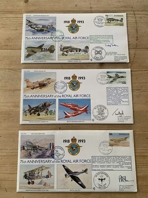 3 x BARBADOS 1993 RAF 75th ANNIV. SIGNED FLOWN COVERS/FDC- 2 54 360 SQN - Image 1 of 2