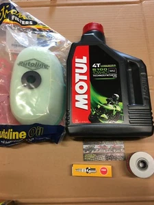 HONDA SERVICE KIT AIR + OIL FILTER & SPARK PLUG MOTUL 5100 XR 400 R - Picture 1 of 1