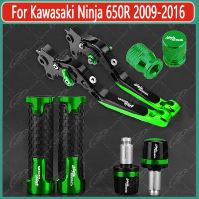 Green For Kawasaki Ninja 650R 2009-2016 CNC Brake Clutch Levers Handlebar Sets Foto 1 de 4