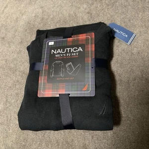 Nautica Men's Pajama Set Sleep T-Shirt Pants Lounge Set Black Size Small - Picture 1 of 3