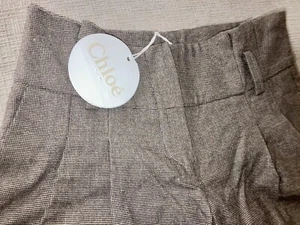 Chloe Kids Girls Shorts Beige Size 8 Textured Pleated Front & Dressy! NEW! - Picture 1 of 12