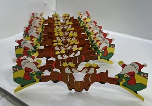 Weihnachten Papier Banner Girlande Weihnachtsmann Schlitten mit Rentier 2 x 108" Vintage LESEN - Bild 1 von 19