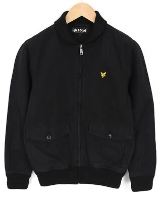 Chaqueta LYLE & SCOTT Para Hombre PEQUEÑA Bomber Dobladillos Acanalados Logo Cuello Alto Foto 1 de 4