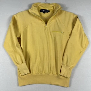 Polo Ralph Lauren 1/4 Zip Pullover Juniors Size Medium Yellow Blue Pony - Picture 1 of 8