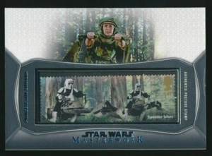 PRINCESS LEIA ORGANA 2021 Topps Star Wars Masterwork POSTAGE STAMP SPEEDER BIKE - Picture 1 of 2