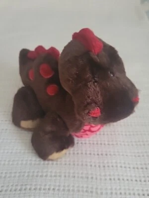 Ganz Dinosaur Plush Toy Cocoa Brown/Pink/Red 7" Webkins-No Code Available - Image 1 of 4