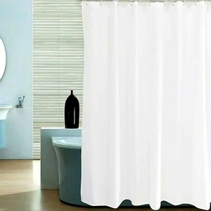 72'' White Shower Curtain Liner Deluxe PAVE Mildew Resistant and Antimicrobial - Picture 1 of 9