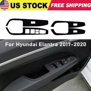 Cubierta de panel de interruptor de ventana de cuero de fibra de carbono para Hyundai Elantra 2017-20 - Imagen 1 de 8