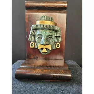 FIGURINA DI GUERRA, Maya/Azteca, fatta a mano. Montato su legno duro Paduke. Da S. AMERICA - Foto 1 di 7