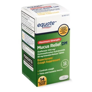Equate Maximum Strength Mucus Relief DM Extended Release Tablets, 14 Count. - Picture 1 of 5