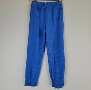 Zara Girls Textured Jogger Pants Blue 7 - Picture 1 of 7