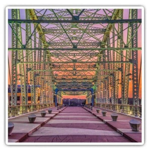 2 x Square Stickers 10 cm - Nashville Tennessee USA America Bridge #45833 - Photo 1/9