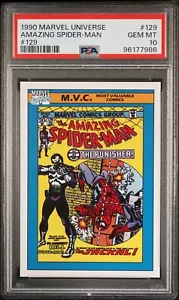 1990 Impel Marvel Universe AMAZING SPIDER-MAN #129 1st PUNISHER PSA 10 Gem Mint - Picture 1 of 2