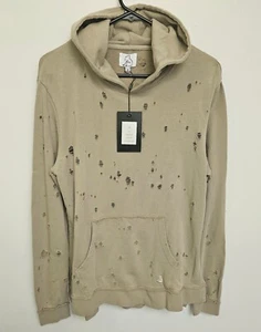 Kuwalla Lashes UnisexDistressed Grunge Hooded Sweatshirt Tan Sz Small Tan Nwt - Picture 1 of 12