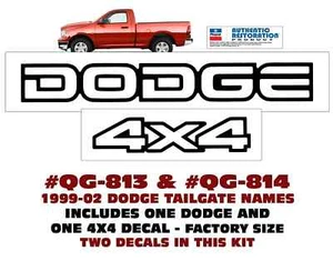 QG-813 & QG-814 1999 2000 2001 2002 DODGE RAM - DODGE & 4X4 - TAILGATE NAMES - Picture 1 of 2