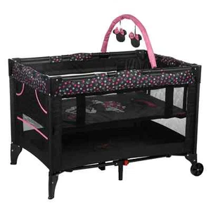 Disney Baby 3D Ultra Baby Play Yard with Bassinet and Toy Bar, Modern Minnie - Picture 1 of 4