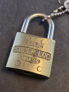 Vintage Slaymaker Solid Brass Super-Loc Padlock and Key USA - Picture 1 of 5