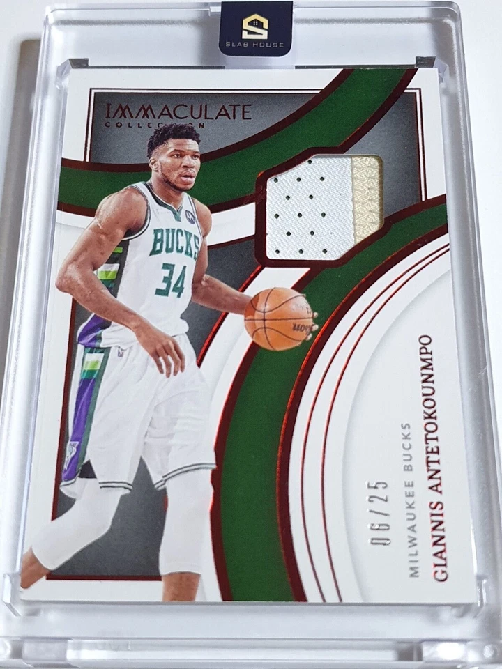 2021 Panini Immaculate Giannis Antetokounmpo #PATCH RED /25 Game Worn Jersey - Image 1 of 4