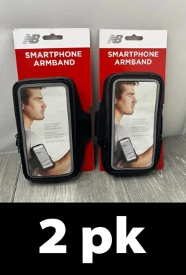 2pk Smartphone Holder Exercise Armbands, Adjustable, Touch Screen Front, Black - Image 1 of 4