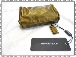 Dolce & Gabbana leather material Leopard print pouch Gold color width 13.5cm - Picture 1 of 3
