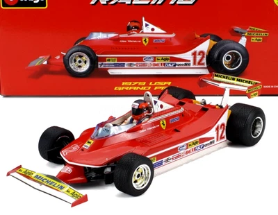 BURAGO 1/18 FERRARI 312 T4 #12 GILLES VILLENUEVE WINNER USA EAST GRAND PRIX 1979 - Image 1 of 4