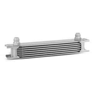 ALUMINUM 7-ROW 10AN TRANMISSION/ENGINE OIL COOLER RADIATOR COOLING KIT SILVER - Picture 1 of 6