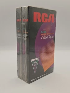 TWO { RCA }  "HI-FI STEREO" T-120 VIDEO PREMIUM DAILY USE VHS TAPES - Picture 1 of 7