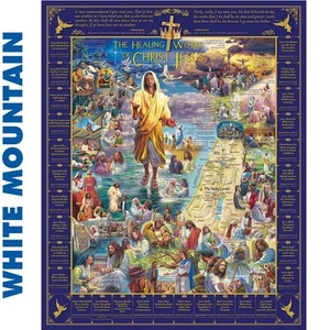 HEALINGS OF JESUS 1000 pc super deluxe Jigsaw Puzzle WHITE MOUNTAIN 1598 - Picture 1 of 10