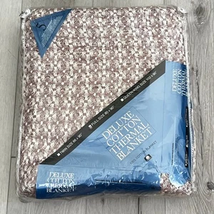 Vintage 1989 100% Cotton Thermal Blanket Full 80"x90" Beacon Mfg Made in USA - Picture 1 of 5