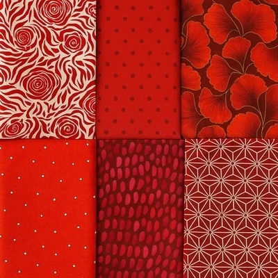 Tela de edredón 100% algodón.  4 yardas rojo y blanco  Foto 1 de 4