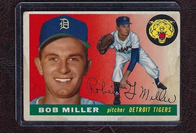 Tarjeta de béisbol 1955 Topps #9 Bob Miller, Detroit Tiger, ¡en muy buen estado (ST)! Foto 1 de 2