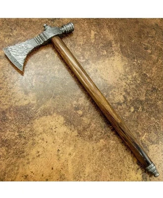 20'' CUSTOM HANDMADE DAMASCUS STEEL AXE TOMAHAWK HATCHET SMOKING PIPE AXE - Image 1 of 3
