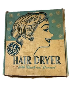 Vintage GE Hair Dryer with Bonnet In Original Box - HD4 - Picture 1 of 7