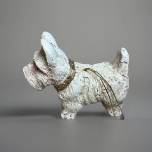 Teena Flanner Scottie Perro Adorno Arte Popular Rústico Blanco Westie Terrier Navidad - Imagen 1 de 7