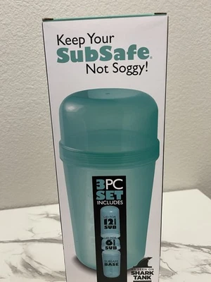 SubSafe Food & Drink Waterproof Container for Sub Sandwiches Shark Tank Sea Foam - Image 1 of 4