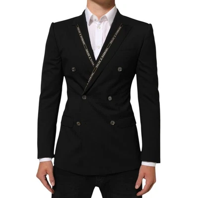 DOLCE & GABBANA Blazer Black SICILIA Double Breasted Jacket IT44/US34/XS 2320usd - Image 1 of 4