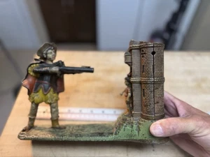 J & E Stevens William Tell Original Cast Iron Mechanical Bank 1896 Good Paint - Picture 1 of 13