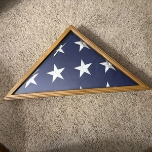 USA American Flag Case Frame Memorial Flag Display Case for Table Wall Hanging - Picture 1 of 7
